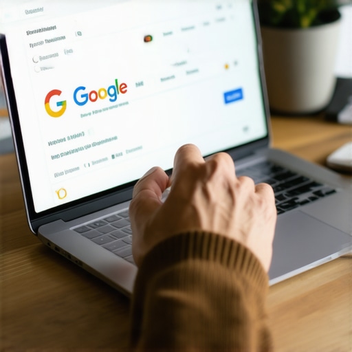 Person working on Google My Business profile on laptop