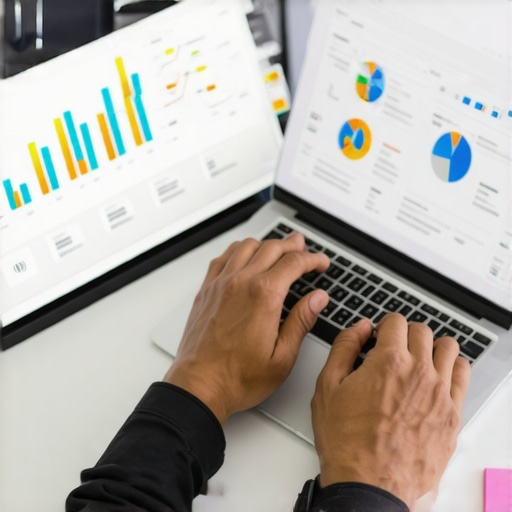 Consultant working on Google My Business profile recovery with charts and notes.