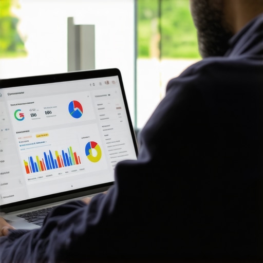 Business owner adjusting Google My Business profile on a laptop during a local SEO crisis.