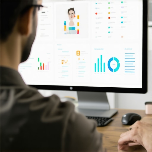 Person analyzing SEO metrics and Google My Business profile on a computer screen.