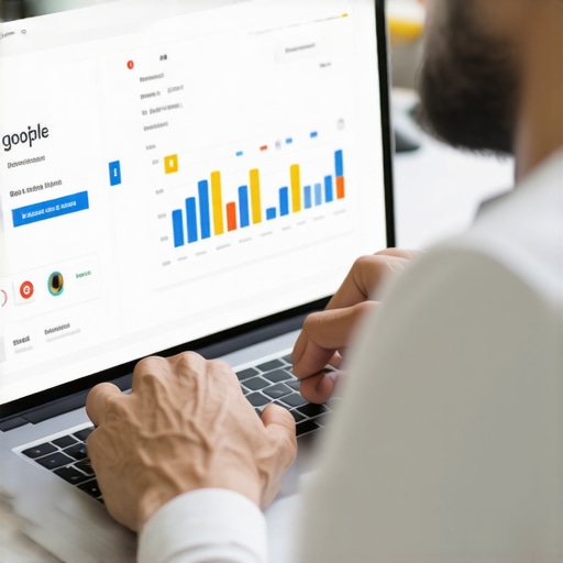 Person working on Google My Business profile to improve local search ranking.