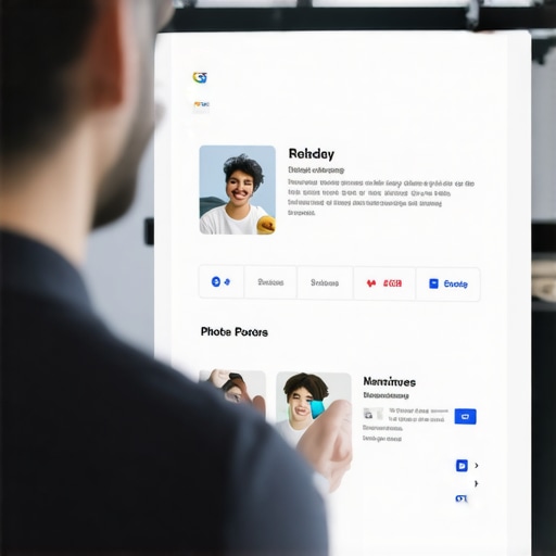 Business owner uploading images and editing details in Google My Business dashboard