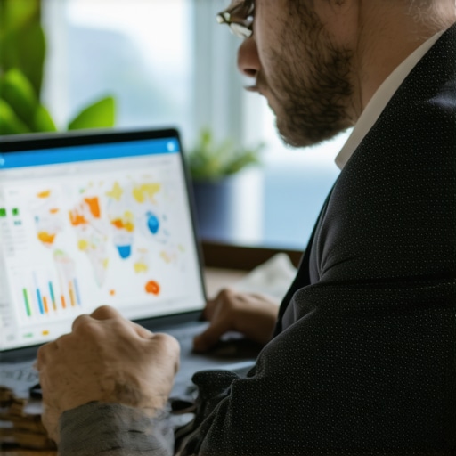 A person analyzing local SEO data for Google My Business optimization.