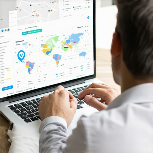 Business professional reviewing local SEO performance on laptop