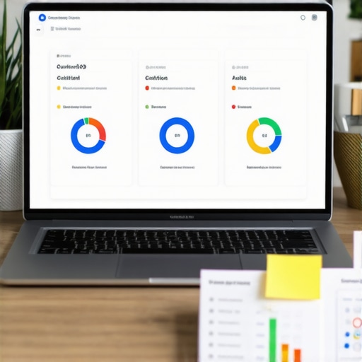 Screenshot of local SEO analysis and citation management tools on a computer monitor.