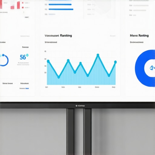 SEO Analytics Dashboard with Local Ranking Data A computer screen showing SEO performance metrics and local ranking charts.