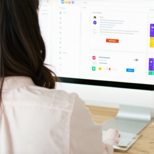 SEO Expert Analyzing GMB Profile SEO specialist reviewing Google My Business profile on monitor.