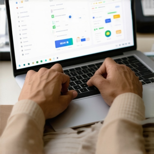 Person editing a Google My Business profile on a laptop showing local SEO elements