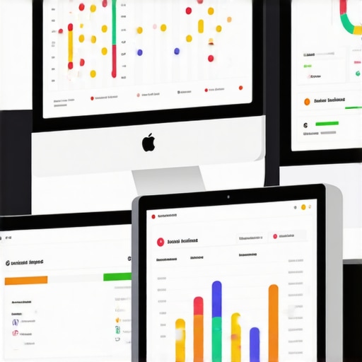 A desktop setup with screens displaying local SEO analytics and citation tracking tools.