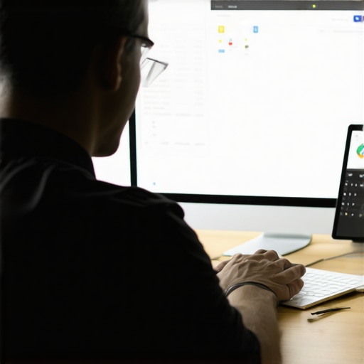 Business owner working on Google My Business profile to improve local SEO