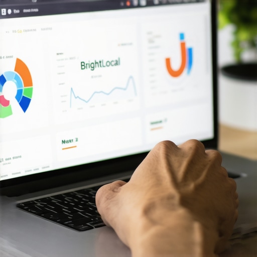 Person analyzing local SEO data on a laptop indicating monitoring and maintenance of GMB performance.